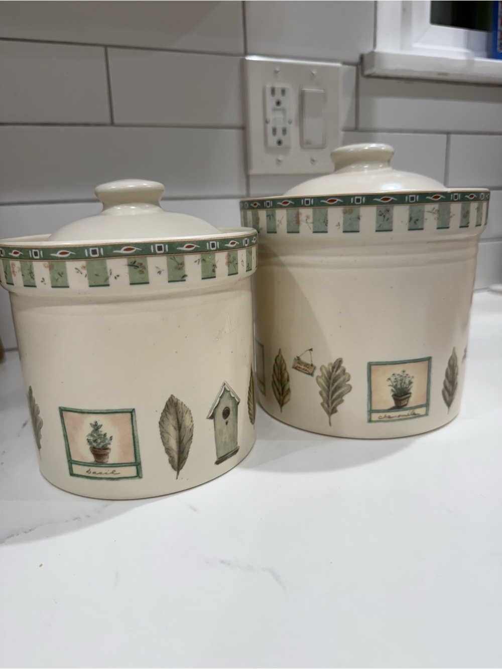 Pfaltzgraff Naturewood Stoneware Canisters Jars